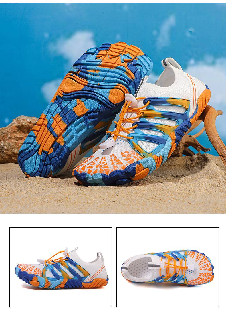 Scarpe da acqua unisex ad asciugatura rapida con suola antiscivolo - Calzini leggeri per nuoto, spiaggia, escursionismo e avventure all'aria aperta (nero/giallo/blu/viola)_voghion.com