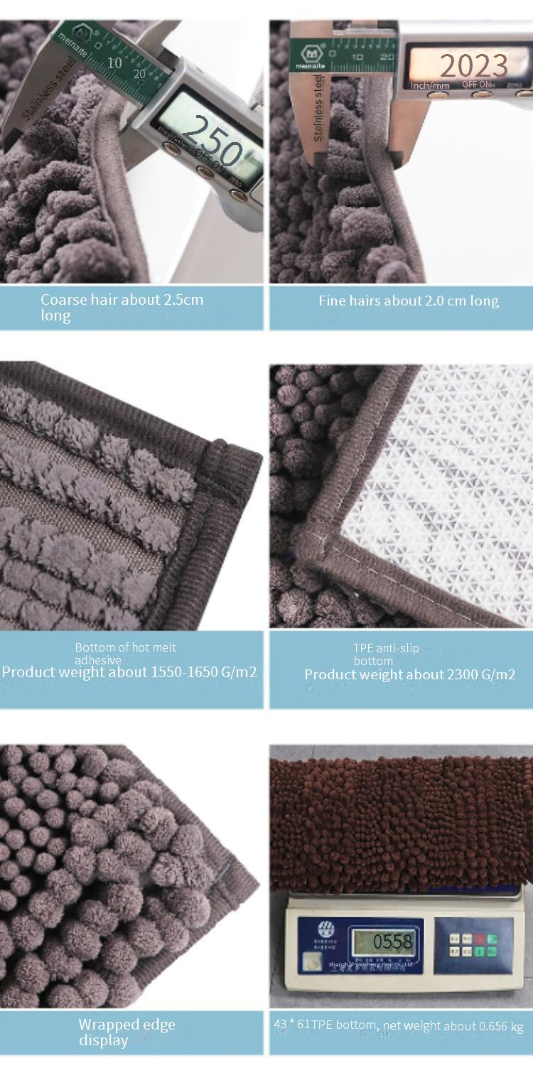 Juego de felpudos: Alfombra de entrada premium absorbente y antideslizante, de felpa gruesa para cocina, baño y mascotas (opciones de base de TPE/termofusible)_voghion.com