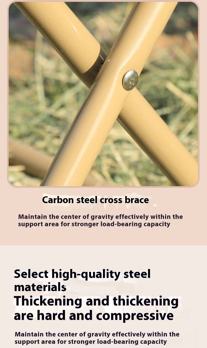 Ultra-Portable Carbon Steel Folding Stool With Storage Pouch – Compact Camping Seat For Hiking, Travel & Outdoor Events (Multiple Sizes & Colors)_voghion.com