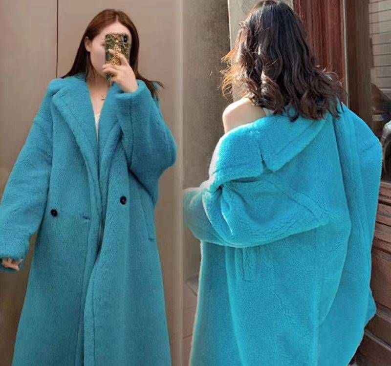 Langer Teddybär-Kunstpelzmantel für Damen – Übergroße Plüsch-Sherpa-Jacke (7 Größen)_voghion.com