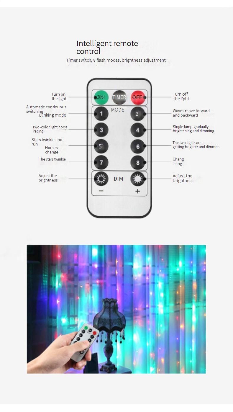 Wasserdichte LED-Lichterketten mit Kupferdraht und Fernbedienung für Garten-, Weihnachts-, Hochzeits- und Partydekorationen im Freien_voghion.com