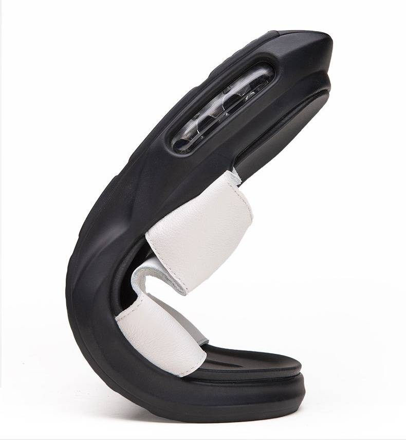 Men's Premium Leather Sandals With Cushioned Sole - Comfortable & Breathable Summer Slides For Casual And Beach Wear_voghion.com