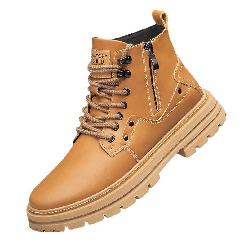 Stivali Martin alti con lavorazione a vento, interno invisibile, suola spessa, stivali da uomo_voghion.com