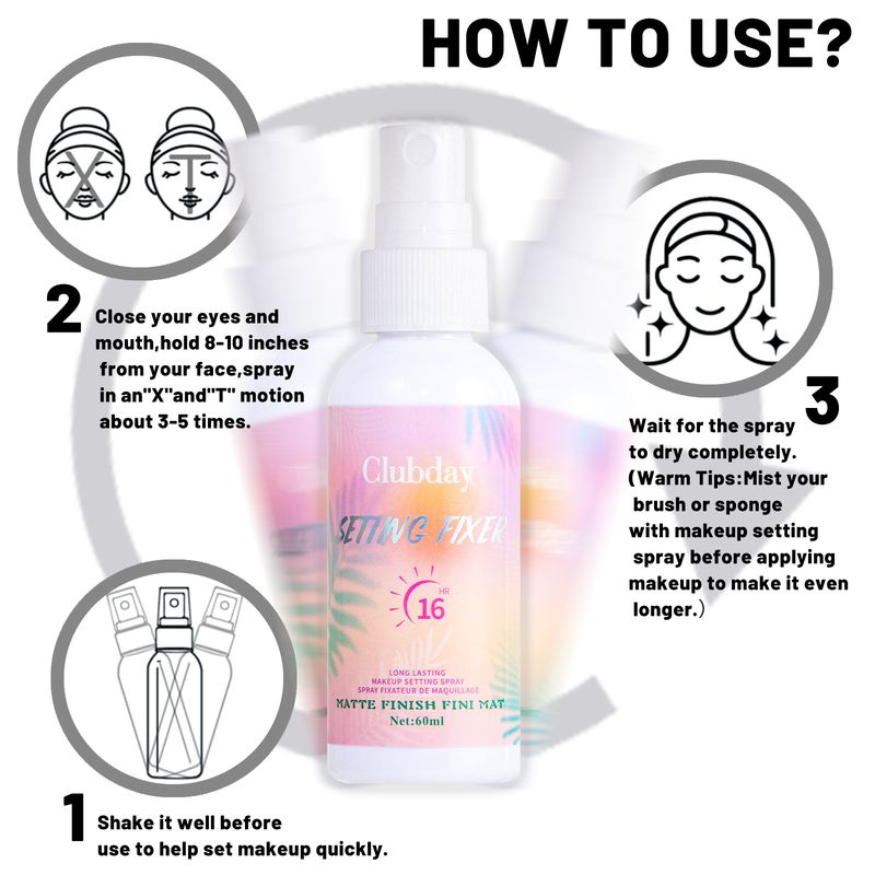Clubday 60ML Moisturizing Matte Long-lasting Oil Control Waterproof Clear Setting Spray Water_voghion.com