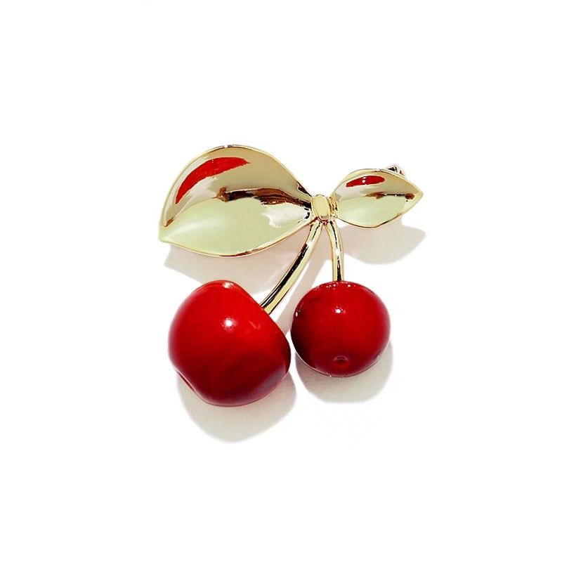 Temperament Cute Cherry Brooch Women's Design Sense Niche Sweater Pin High Sense Versatile New Year's Clothes Accessories_voghion.com
