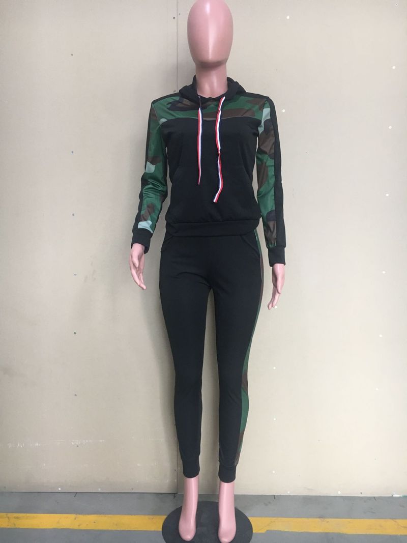 Vêtements pour femmes, imprimé léopard, ensemble deux pièces décontracté à capuche_voghion.com