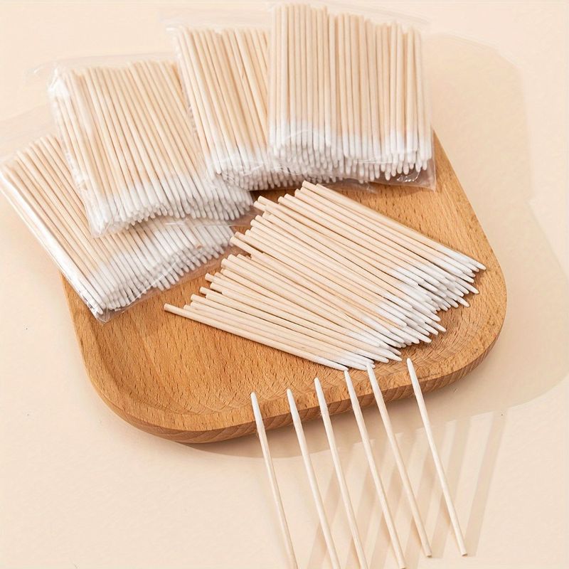 100/300/500/1000 Stück 50/100er-Set Wattestäbchen für präzises Make-up, Augenbrauen- und Wimpernkunst – Einweg, Beauty Essentials_voghion.com