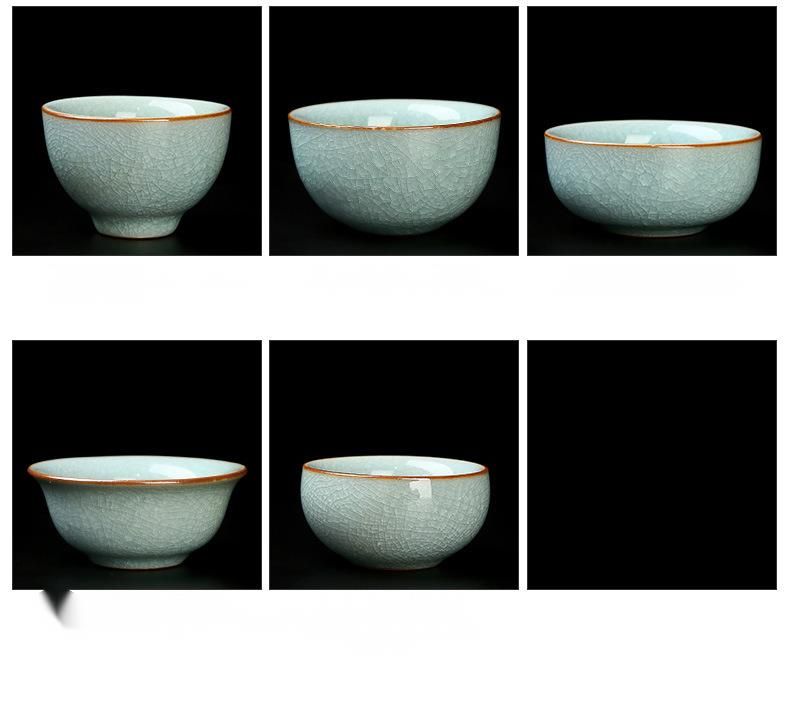 Ru Kiln Ice Flower Master Single Crackle Glaze Set da tè in ceramica per degustazione Kung Fu, tazza da tè per uso domestico_voghion.com