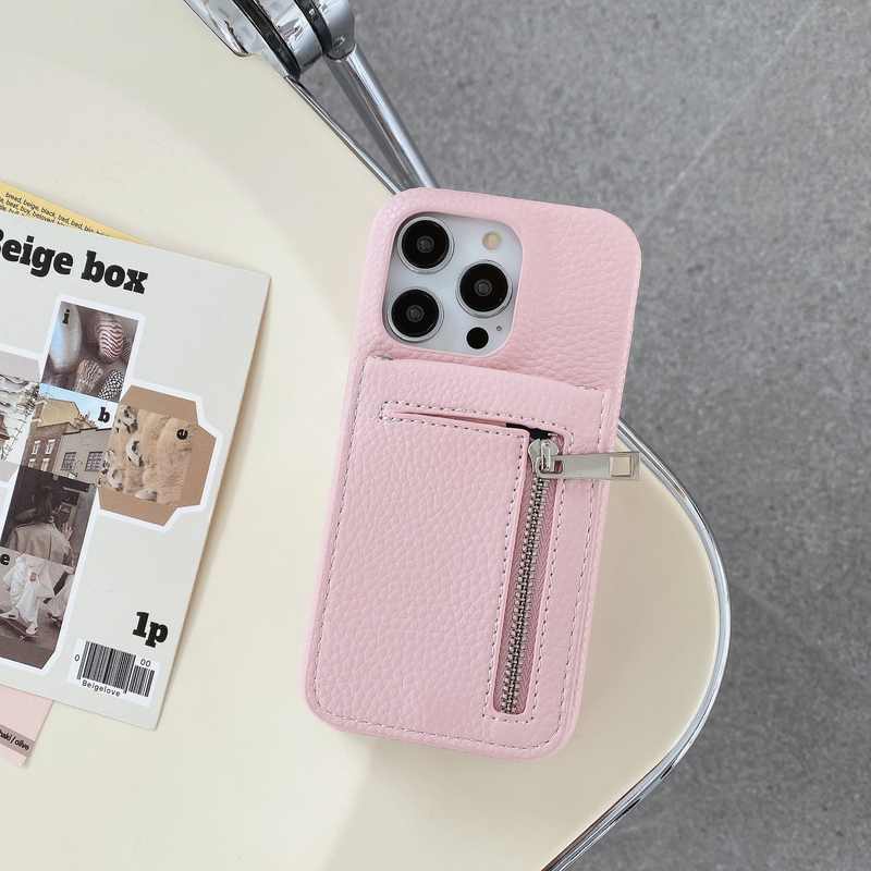 Mobile phone case for iPhone15 mobile phone case Apple 14pro max flip zipper card holder mobile phone case 13/12 women_voghion.com