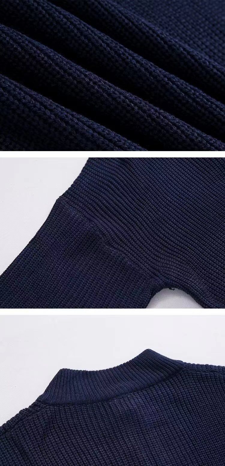 Herrenpullover mit Stehkragen und halbem Reißverschluss – Leichter Strickpullover mit lockerer Passform (4 klassische Farben, M-XXXL)_voghion.com