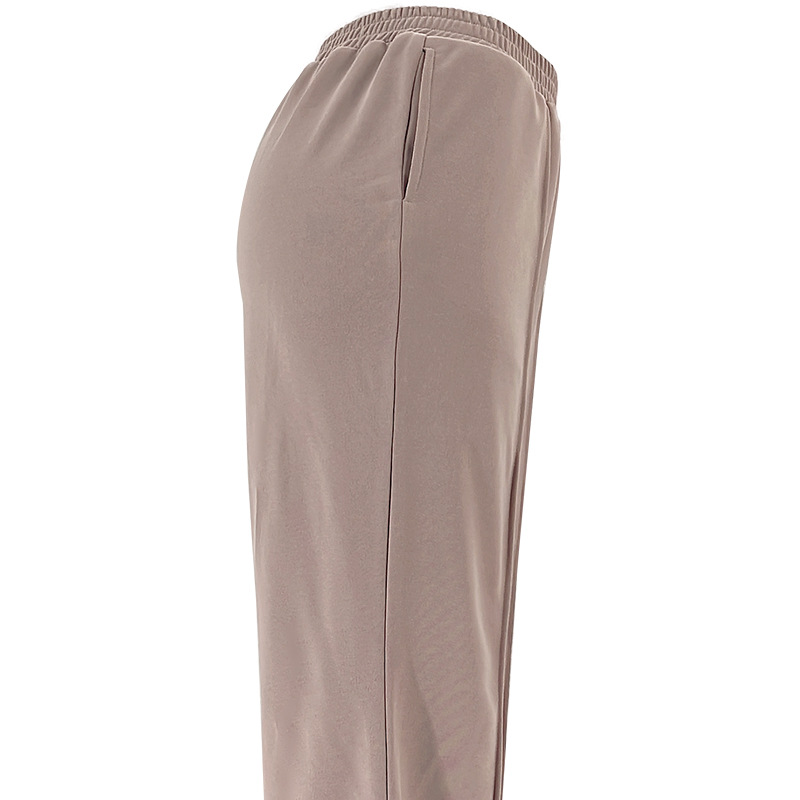 Women's solid color zipper double bag drawstring long sleeve shirt fashion casual long pantsuit_voghion.com