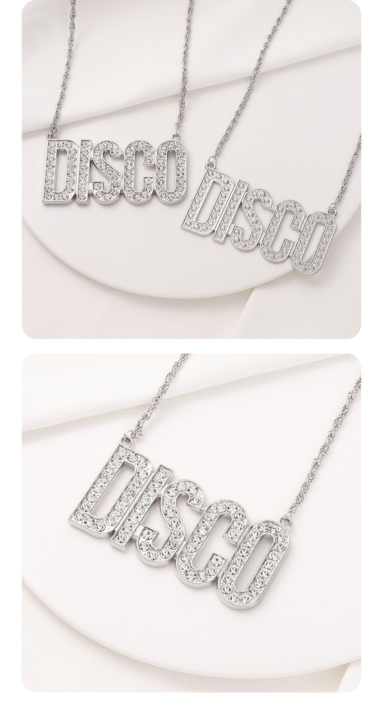 DISCO Hip Hop übertriebene Goldkette Disco simulierte Diamantkette_voghion.com