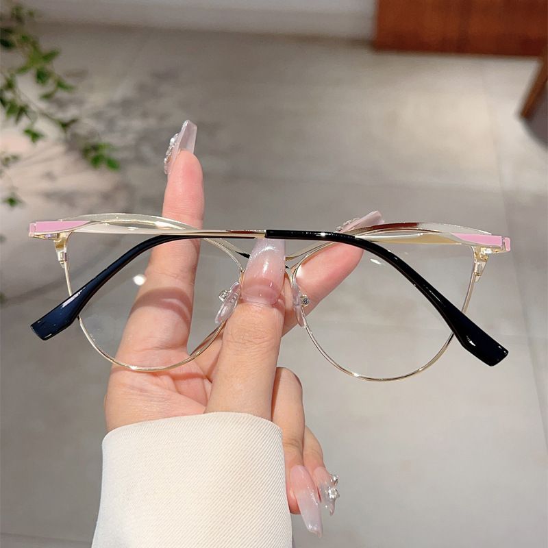 Occhiali da sole Cat Eye con montatura grande e anti-luce blu, tendenza 2024, compatibili con le prescrizioni, di alta qualità._voghion.com
