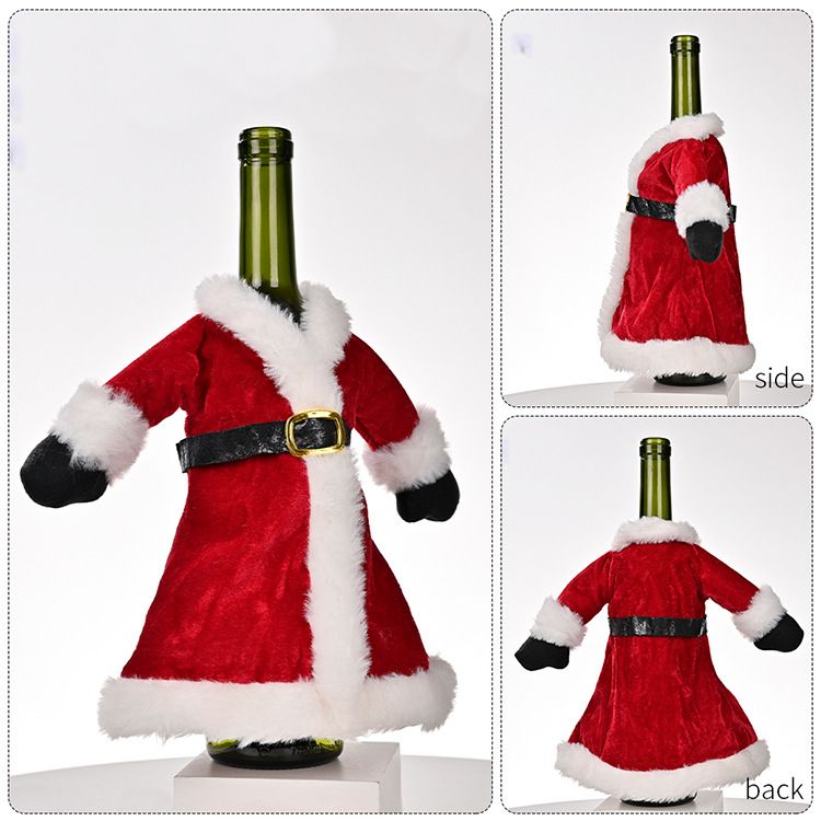 Décoration de Noël Robe de Noël Ensemble de bouteilles de vin Ensemble de vin de Noël créatif Décoration de table à manger pour la maison_voghion.com