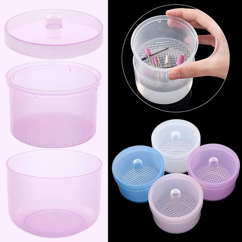 Nail Art Drill Bits Grinding Head Sterilizer Disinfection Box Nail Tool Cleaning Box Manicure Storage Case Clipper Accessories_voghion.com