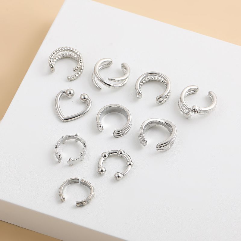 Manschette Minimalistischer C-förmiger Buchstabe Nicht durchbohrter Ohrclip 10-teiliges Set Yiwu Zubehör_voghion.com