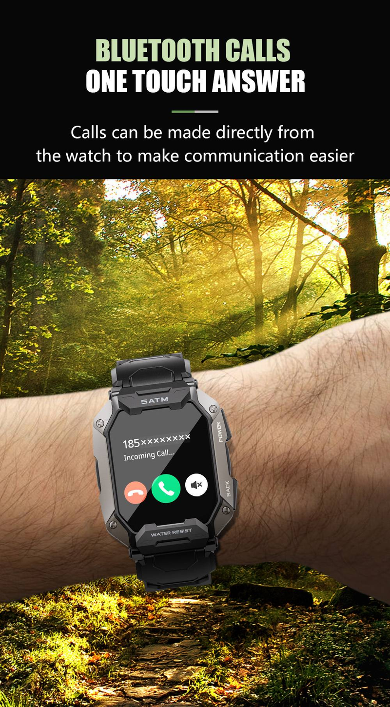 Byteuni Smart Health Watch, Fitness Activity Tracker with Heart Rate Blood Oxygen IP68 Waterproof 1.81 inch Screen Smart Watch for iOS&Android_voghion.com