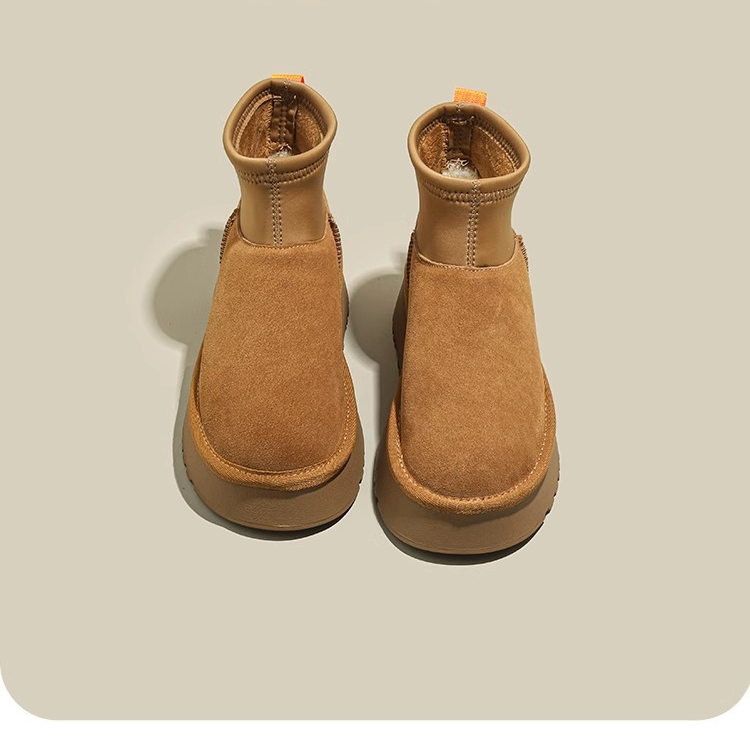 Thick soled snow boots women's winter new fleece and thick elastic socks boots_voghion.com