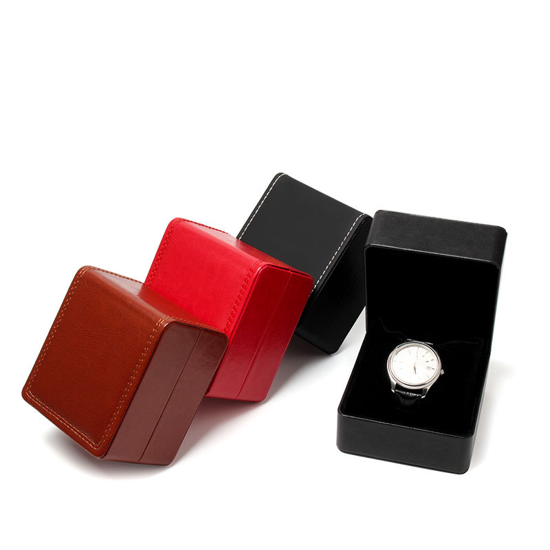 Scatola per orologi Scatola per orologi in pelle PU arrotondata Scatola per gioielli con bracciale Scatola per orologi portatile Scatola per orologi verde_voghion.com