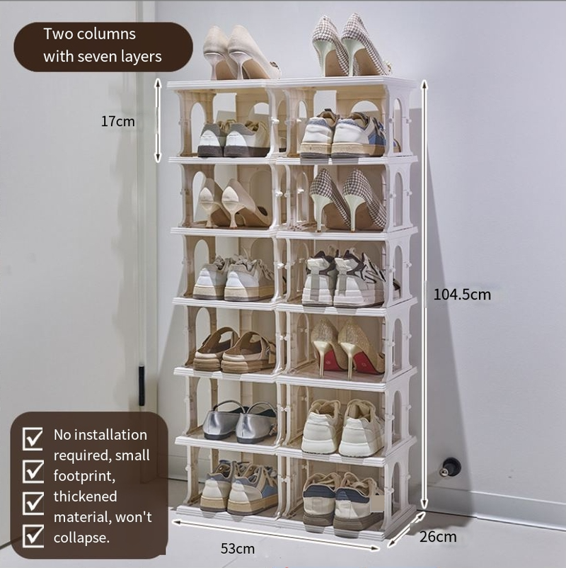Foldable Shoe Rack For Beginners Shoe Rack For Door One Piece At A Time Household Multi Layer Small And Narrow Rental Room Simple Shoe Cabinet_voghion.com