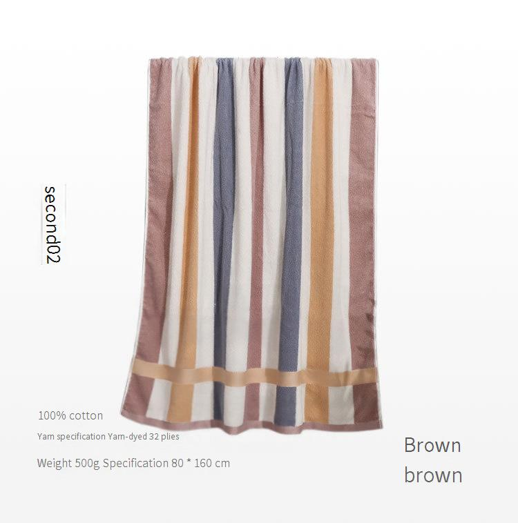Extra großes und dickes Badetuch aus 32-lagiger Baumwolle – 80 x 160 cm (farbig gestreift, superweiches und äußerst saugfähiges Big-Loop-Design)_voghion.com