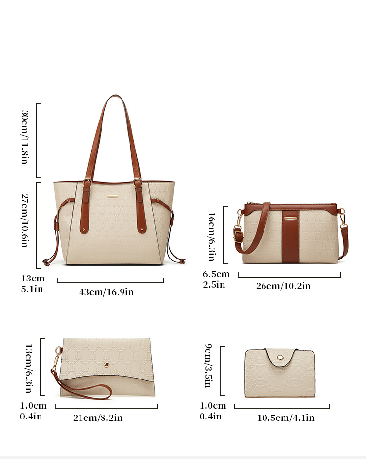 Women's Bags Autumn New Style Trendy Retro Fashion Women's Bag Three Piece Set Messenger Bag Handbag_voghion.com