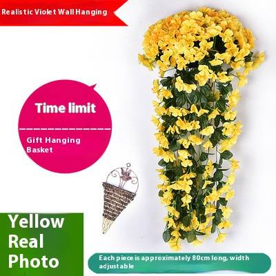 Guirlanda de hera artificial para decoração de cesta suspensa - videira artificial realista com folhas para parede interna, sala de estar, casamento, festa (inclui cesta suspensa)_voghion.com