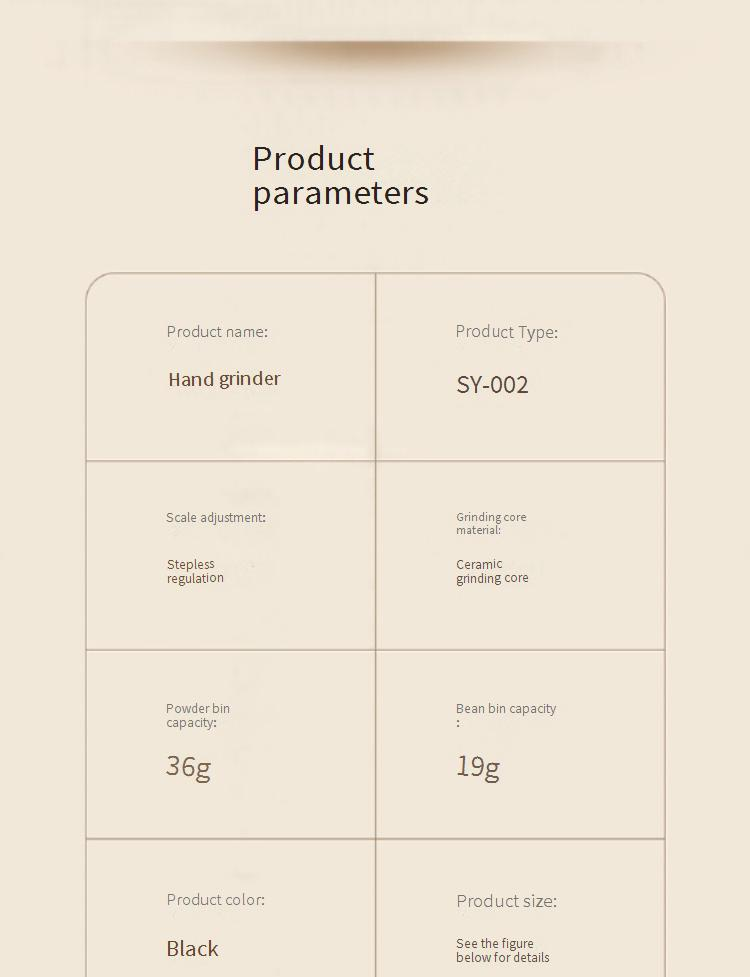 Hochwertige manuelle Kaffeemühle – tragbare Handkurbel-Kaffeemühle für Espresso, French Press, Pour Over und türkischen Kaffee_voghion.com