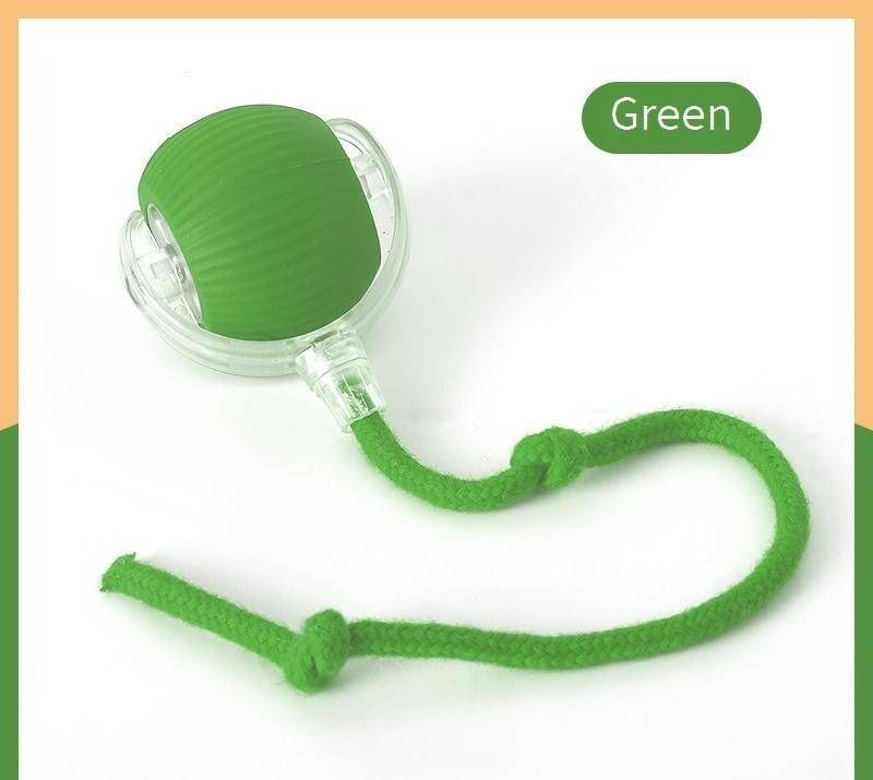 Interactieve kattenspeelbal met touw - Zelfvermaak, duurzaam, kauwbestendig ontwerp, automatisch rollend voor speelse katten (verschillende kleuren en stijlen)_voghion.com