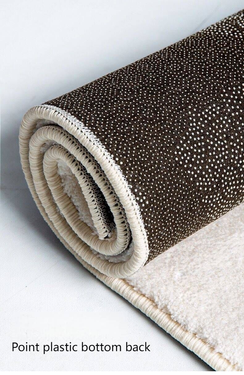 Moderner runder Kunstwollteppich – Weicher Streifenteppich für Wohnzimmer und Schlafzimmer – Minimalistisches Design – Handwaschbar – 40 cm bis 200 cm Durchmesser_voghion.com