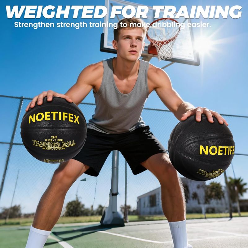 Weighted Heavy Basketball 3LBS 29.5" Training Equipment For Indoor & Outdoor – Improve Dribbling, Handling & Rebounding Skills Basketball (Deflated)_voghion.com