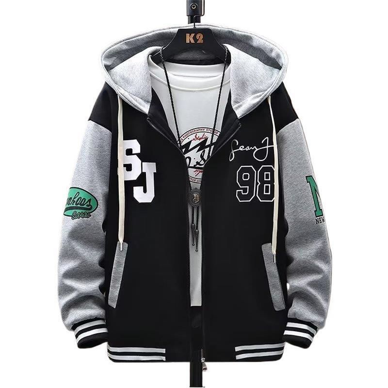 2026 Fashion Hoodies Outerwear Youth/Men Splicing Long Sleeve Loose Zipper Hooded Sweatshirts M-3XL_voghion.com