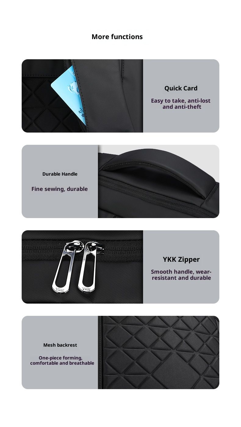 Zaino da lavoro premium, zaino per laptop di grande capacità con spallacci ergonomici, tessuto Oxford resistente all'acqua, design elegante e minimalista_voghion.com