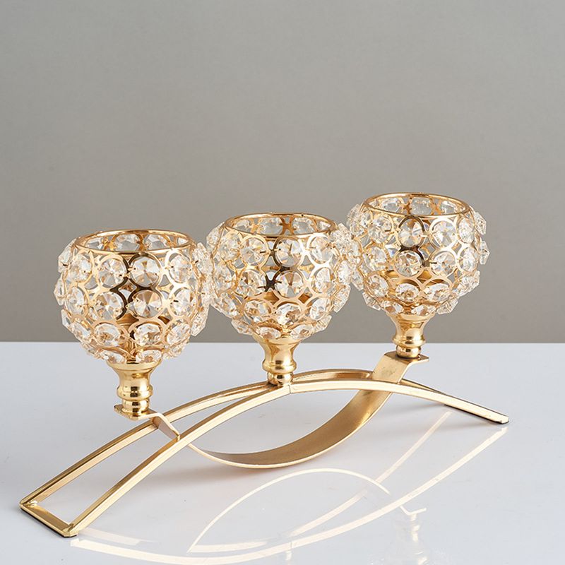 3-armige Kandelaber, Kristallbogenbrücke, Kelch-Kerzenhalter, Schüssel, Teelichtleuchter, romantisches Ornament für die Hochzeitsdekoration zu Hause_voghion.com