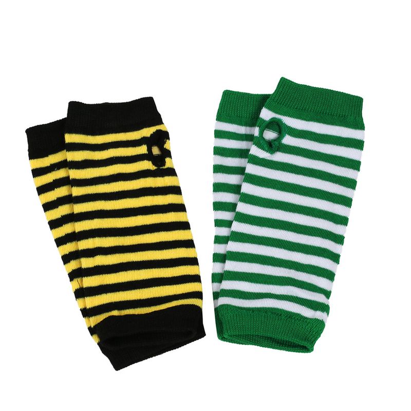 Unisex Knitted gloves with missing fingers anime stripes wearing fingers wrist cuff with false sleeves Thin children's fingers_voghion.com