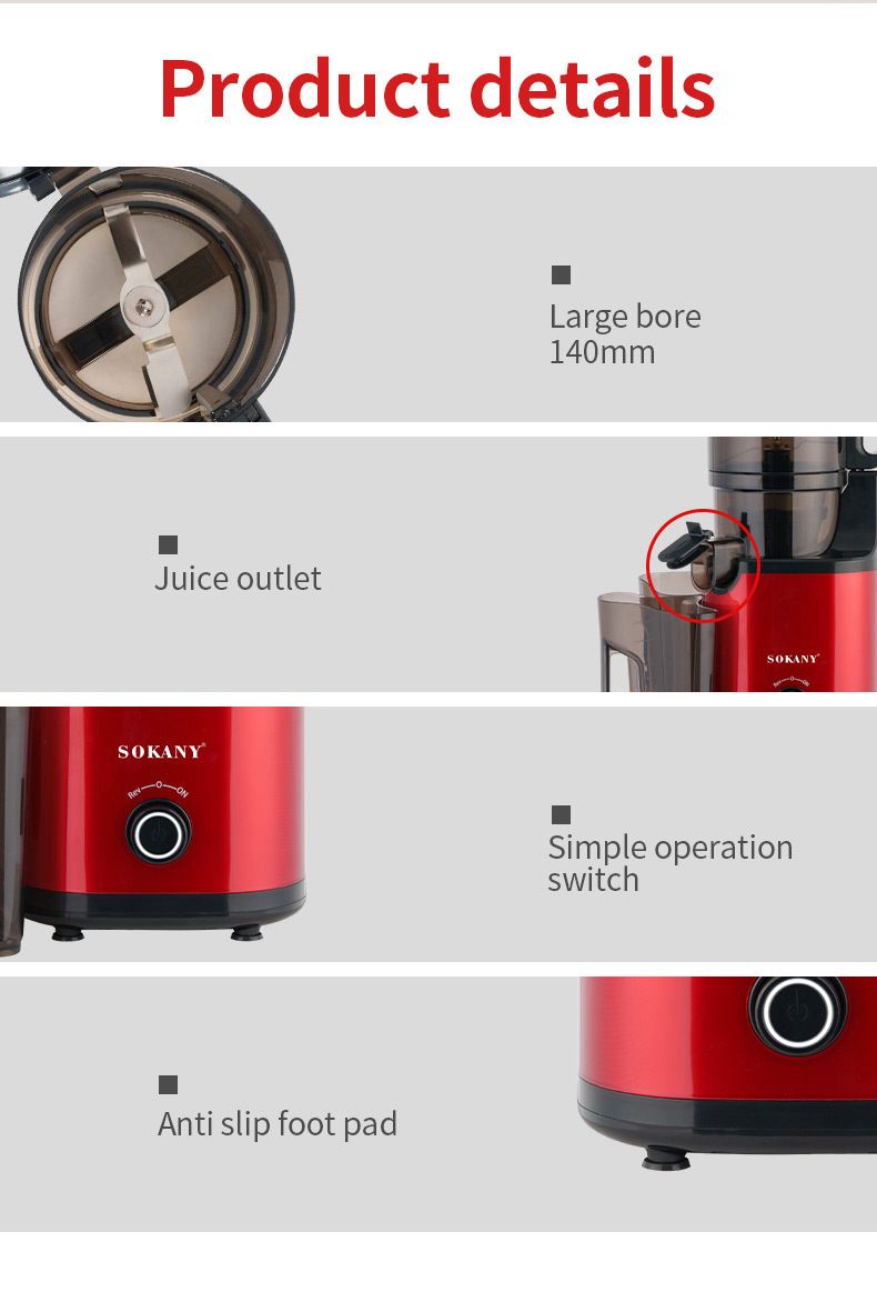 EU Standard Slow Juicer - Large Caliber Multi-Functional Household Juice Extractor 800W_voghion.com