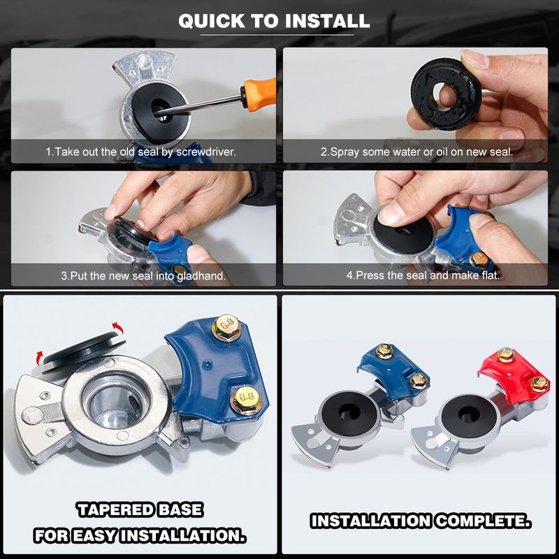 100 kosov tesnil Glad Hand, gumijaste podložke Gladhand, okrogle elastične tesnilke za traktorje, zavorne cevi, zračne cevi, tovornjake, prikolice 10028_voghion.com