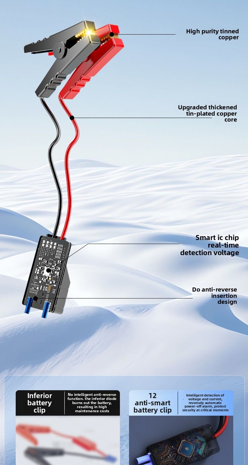 Autobatterie mit Dianbao-Reifenluftpumpe, 12 V, Notstart-Stromversorgung, Autoluftpumpe, multifunktionales Fahrzeug_voghion.com