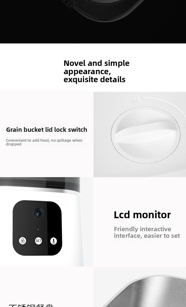 6L Large Capacity Automatic Pet Feeder With Timer, Button, And WiFi - Suitable For Cats And Dogs_voghion.com