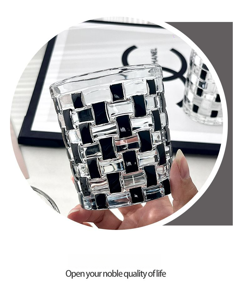 Black Hand-Painted Glass High-End Beverage Home Use Whiskey Beer High-Value Drinking Cup For Women_voghion.com