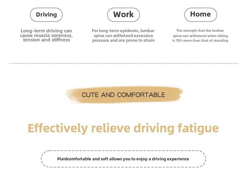 Pernă de gât auto pentru tetiera auto, pernă de pluș drăguță cu desene animate creative pentru femei, pernă pentru scaun auto, pernă pentru talie auto_voghion.com