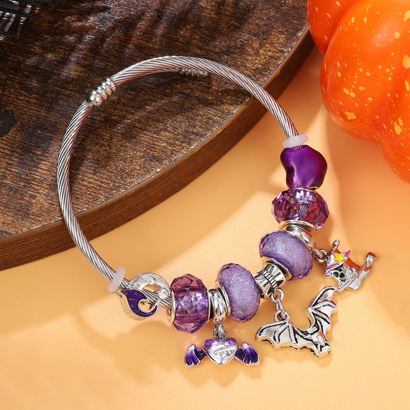 Braccialetto fai da te per bambini con catena a forma di serpente aperto in lega con perline a forma di cartone animato, stile Halloween, per la famiglia Pan_voghion.com