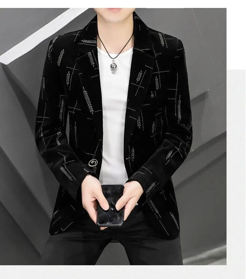 2022 Herbst Und Winter Herren Kleine Cord Einreihige Schlanke Anzug Profession Elle Jugend Business Freizeit Jacke_voghion.com