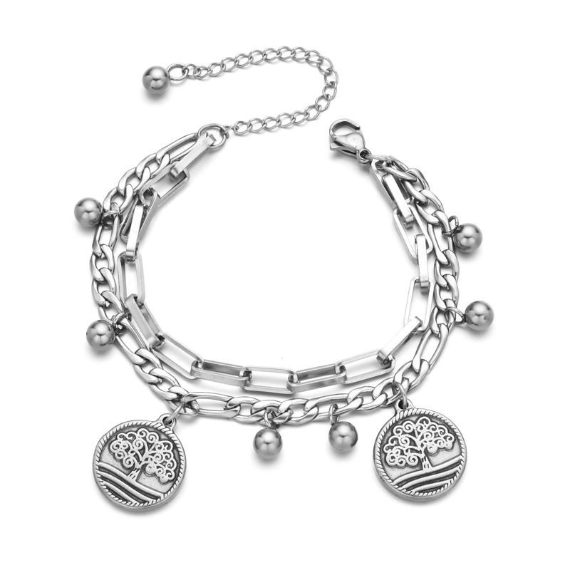 Exaggerated Life Tree Lock Titanium Steel Bracelets In Bulk_voghion.com
