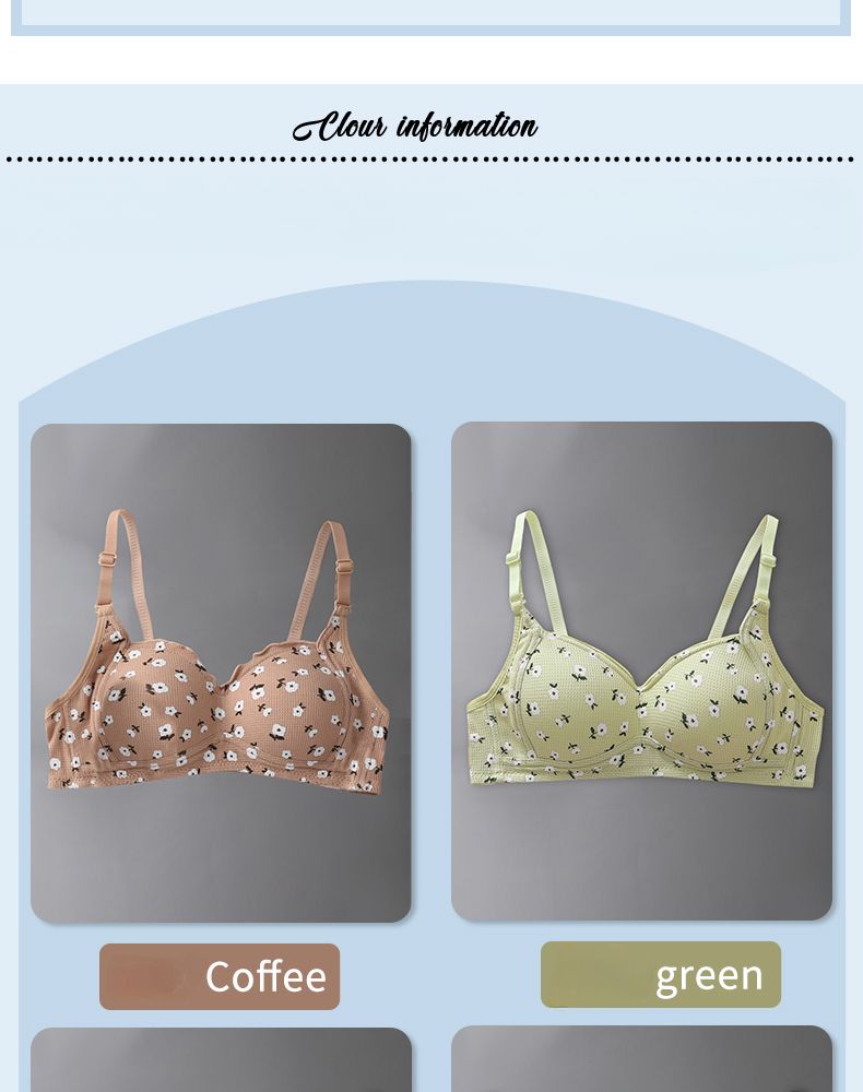 European Summer Romance: Floral Lace Wire-Free Bra - Ultra-Thin, Push-Up & Minimizer For Curvy Figures_voghion.com