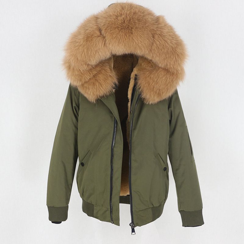 Women's Clothing New Style Parka With Thickened Artificial Fur Lining, Detachable Real Fur Large Fur Collar Jacket For Women_voghion.com