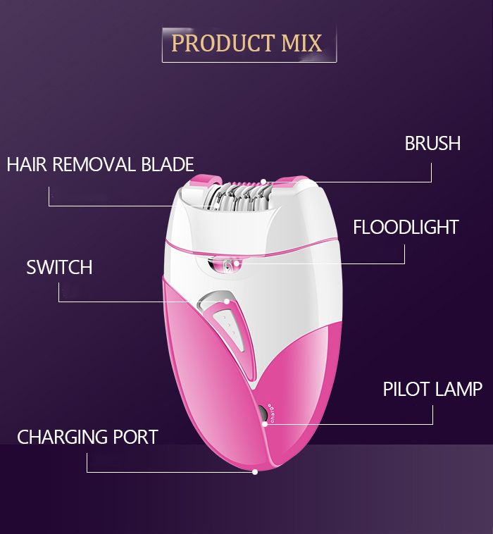 KM-189A USB ricaricabile donne elettrico depilatore femminile epilatore viso depilazione gambe depilatorio_voghion.com
