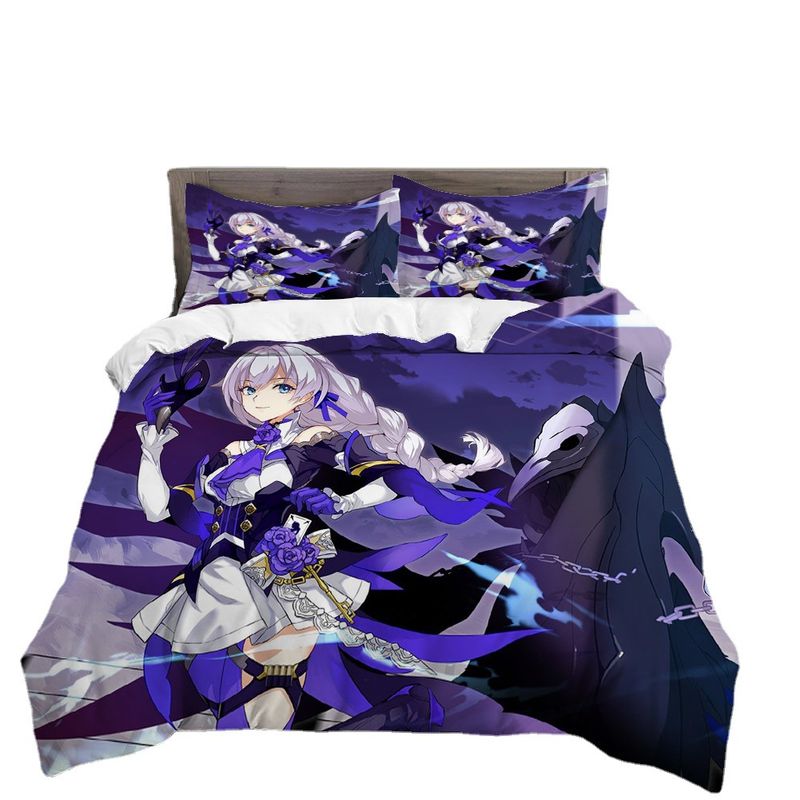 Serie Collapse, set di biancheria da letto da quattro pezzi, stile cartone animato carino, set da tre pezzi_voghion.com