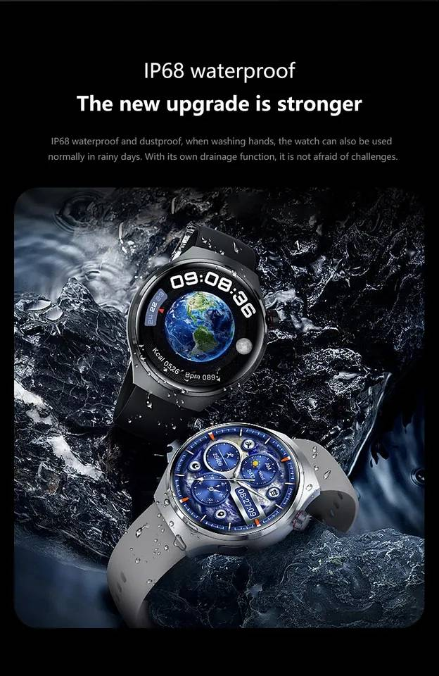 Smartwatch Watch4 Pro für Herren – Hochpräziser Kompass, GPS-Sporttracker, Fitnessmonitor, NFC, kabellose Anrufe – raffiniertes, stilvolles Design_voghion.com