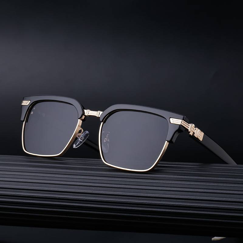 Gafas de sol polarizadas estilo retro europeo y americano con forma de cejas para conducir para hombre._voghion.com